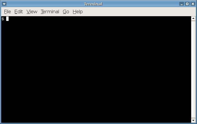 Example of a default terminal window